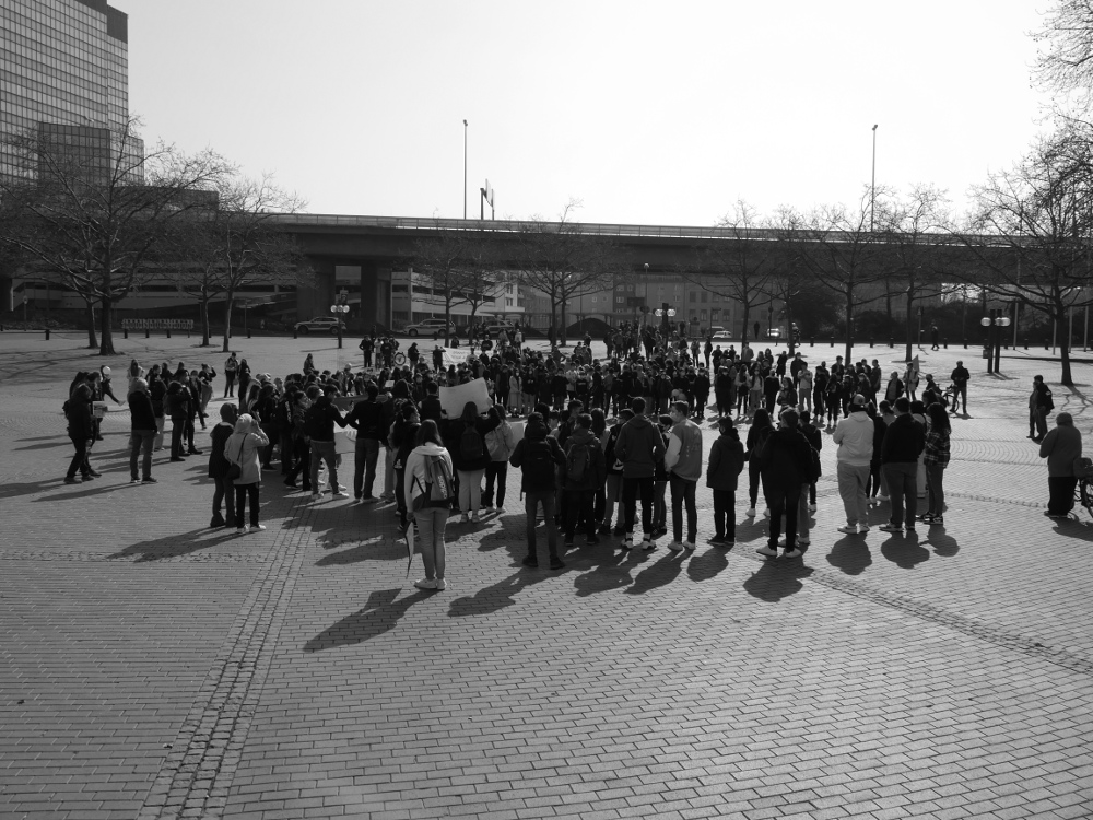 Die ganze Demonstration auf dem Europaplatz in Ludwigshafen bei der Abschlußkundgebung.